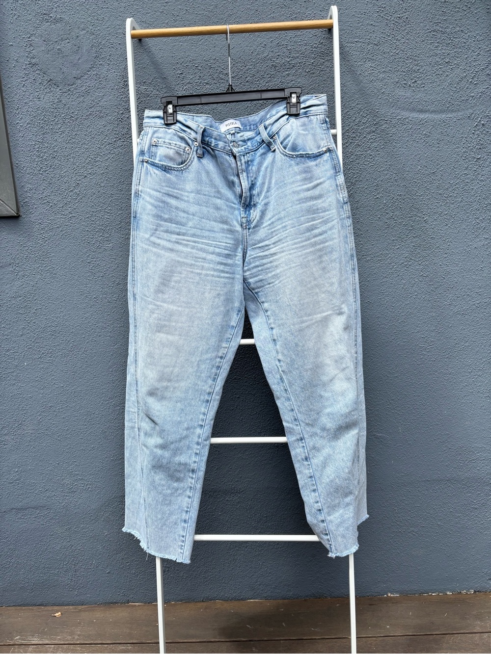 pistola Light Blue Cropped High-Rise Relaxed Jeans